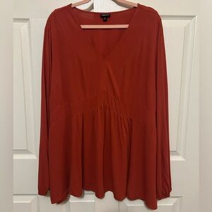 Torrid Reddish Orange V-Neck Blouse